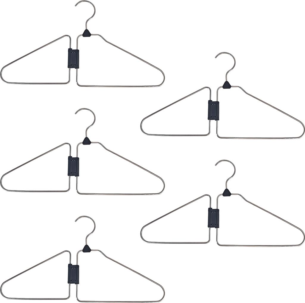 1/5 Stück faltbare Kleiderbügel, rostfrei, stark, tragfähig, breite Anwendung, zusammenklappbarer Kleiderbügel, Reise-Aufbewahrungsregale