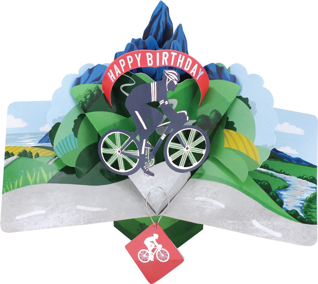 Grußkarte Pop Up Karte Fahrradfahrer, Biker, Grußkarten, Glückwunschkarten