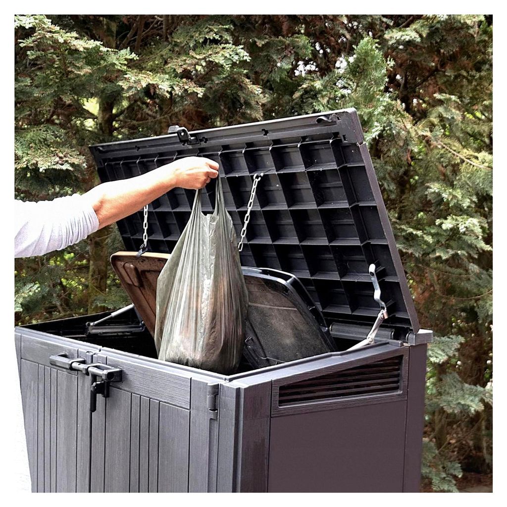 Müllbeutel mit Tragegriff, Grau, 95% recyceltes Material (25 L, 3er Pack)
