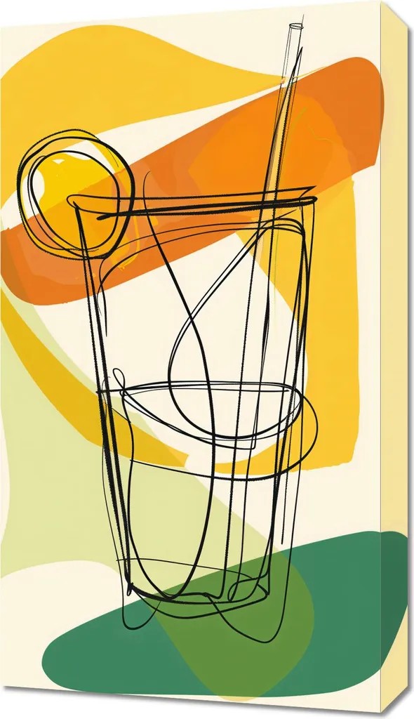 Quadro 40x70 cm Cocktail artistico