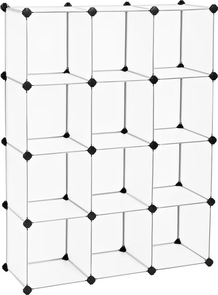 Organizer Giochi e Vestiti 12 Cubi Bianco | Scaffale Componibile Bambini