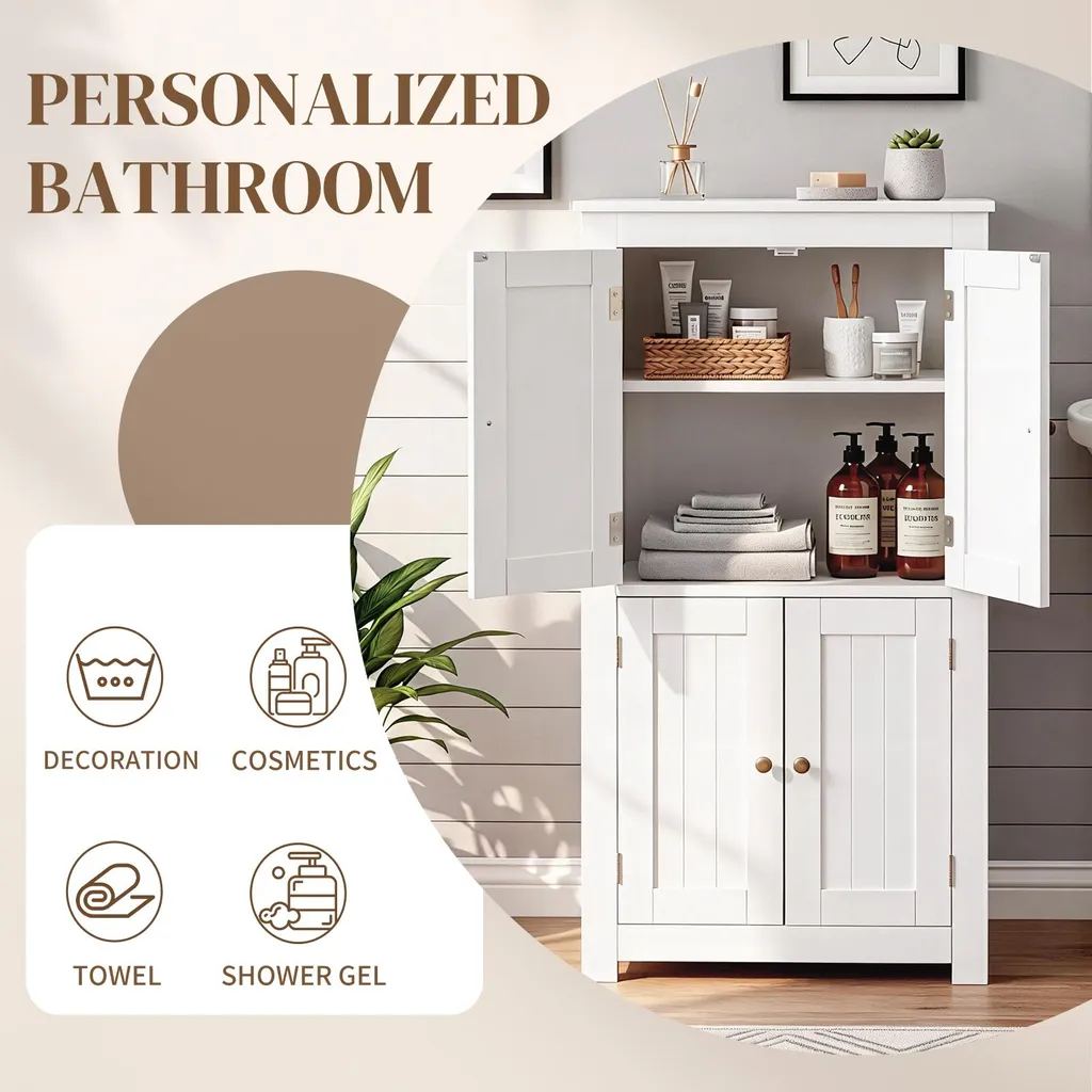 Armoire de salle de bain gain de place blanche pour petits espaces 110cm - 5