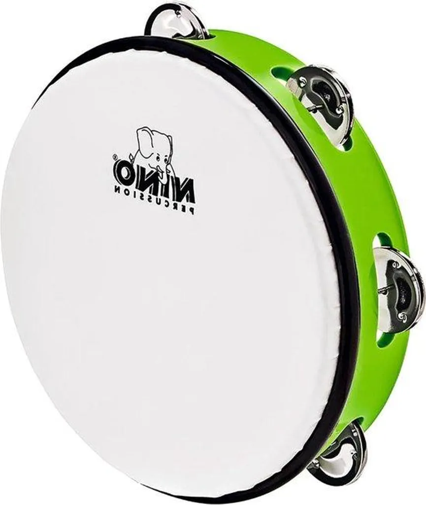 Tambourin vert pour supporter et festival en ABS avec porte-clés attaché