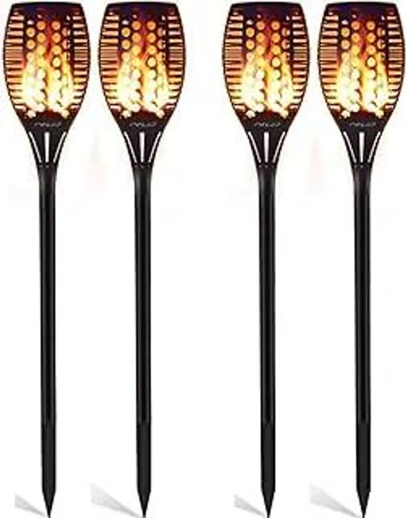 4 Lampade Solari Giardino 96 LED Effetto Fiamma Impermeabile IP65 Offerta