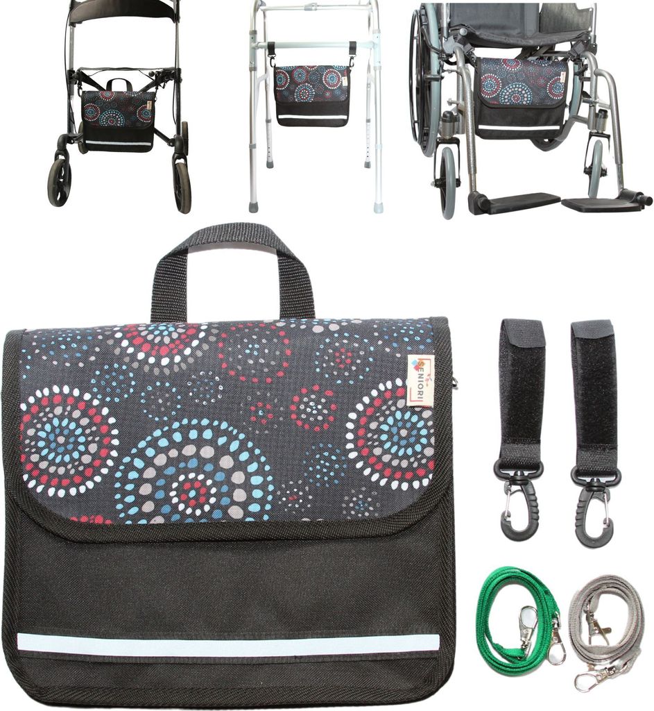 SENIORI multifunktionale Tasche für Rollstühle UNTER DEM SITZ Rollstuhltasche 1U - Kreise