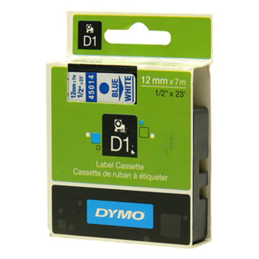 DYMO D1 Standard - Blue on White - 12mm nastro per etichettatrice - 34