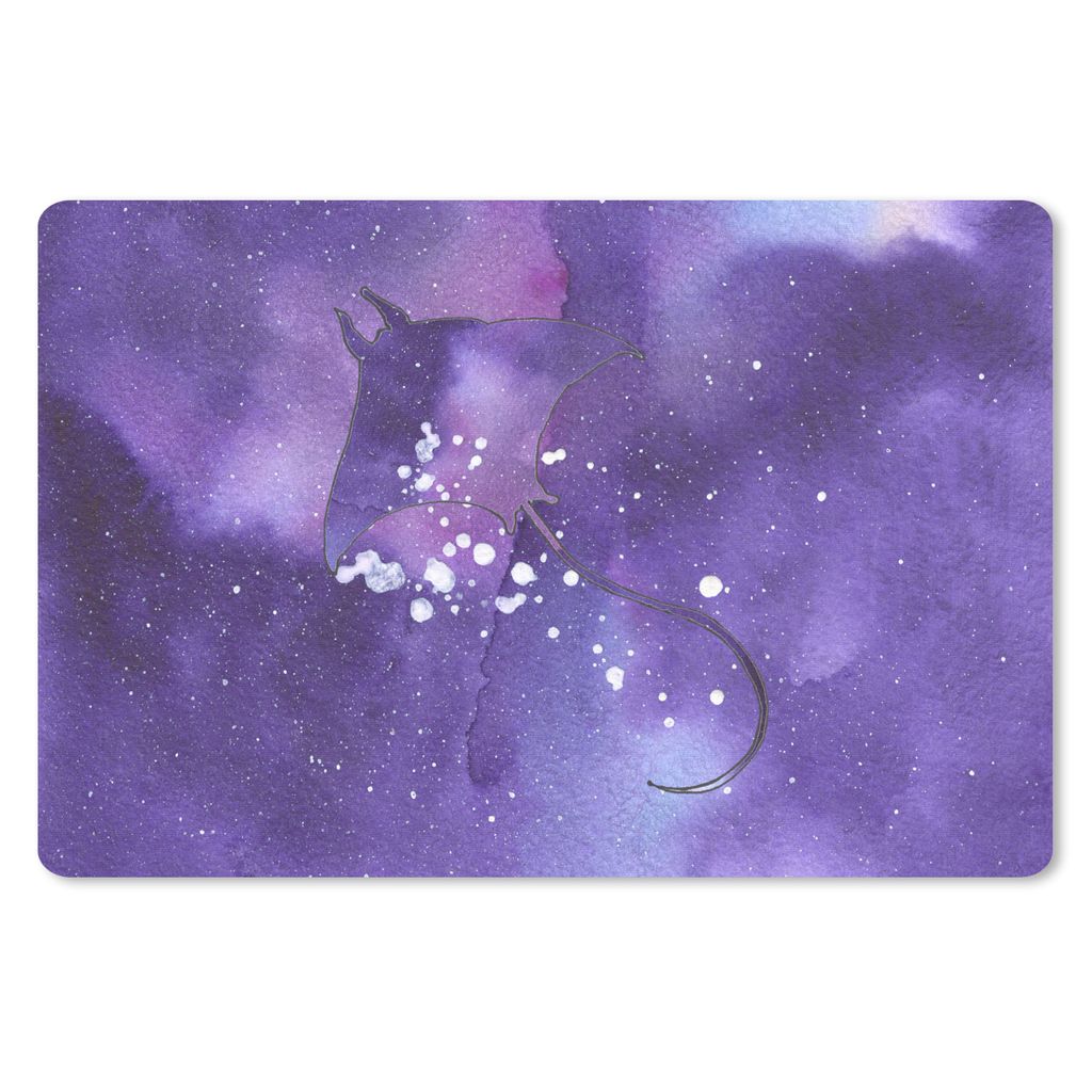 MuchoWow Schreibtischunterlage Manta - Weltraum - Lila 60x40 cm - XXL Mauspad - Großes Mauspad