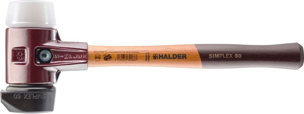 Maillet HALDER SIMPLEX Caoutchouc chargé, avec pied intégré Image du produit 