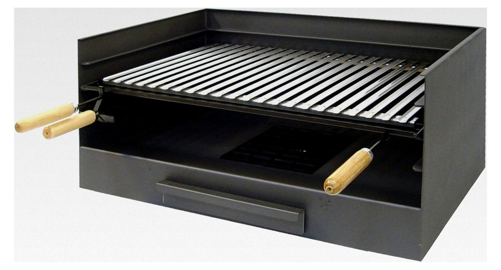 Tischgrill mit Grillrost, Edelstahl, 50 x 40 x 33 cm, Grau