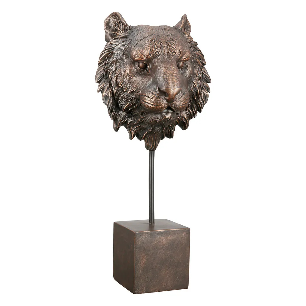 Statue de Tigre décorative style bronze pour salon chic - 47,5 cm - 6