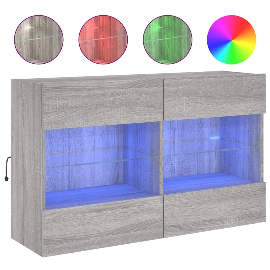 Offerta Mobile TV Grigio Sonoma LED 98,5x30x60,5 cm - Prezzo Shock