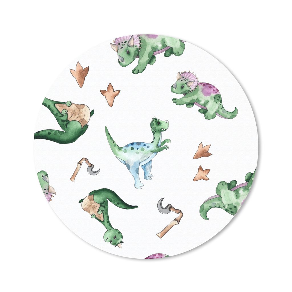 MuchoWow Mauspad Mousepad Kinderzimmer - Dinosaurier - Fußabdruck - Jungen - Mädchen - Kinder - Kind 20x20 cm - Mousepads - Maus Mat - Pad - Ma...