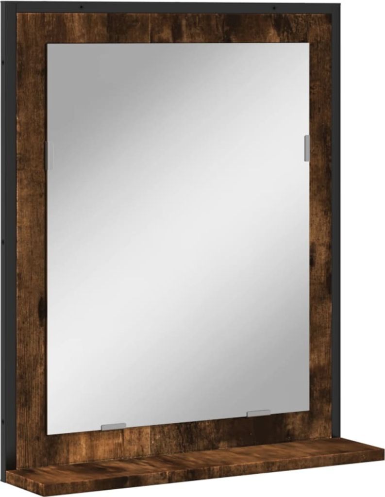 Koupelnové zrcadlo s poličkou kouřový dub 50x12x60 cm Obrázek produktu 