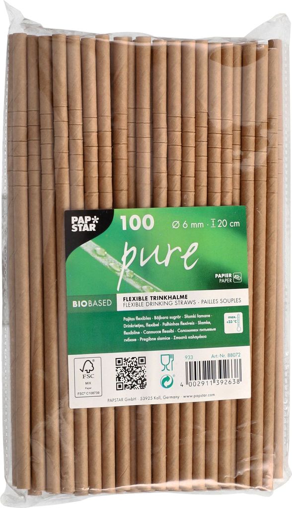 Papstar Trinkhalme Papier pure braun Obrázek produktu 