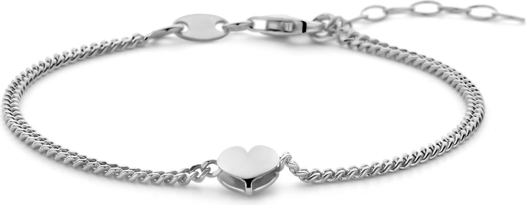 New Bling - 9NB-1409 - zilveren armband met hartje - 925 sterling silver - rhodium plated