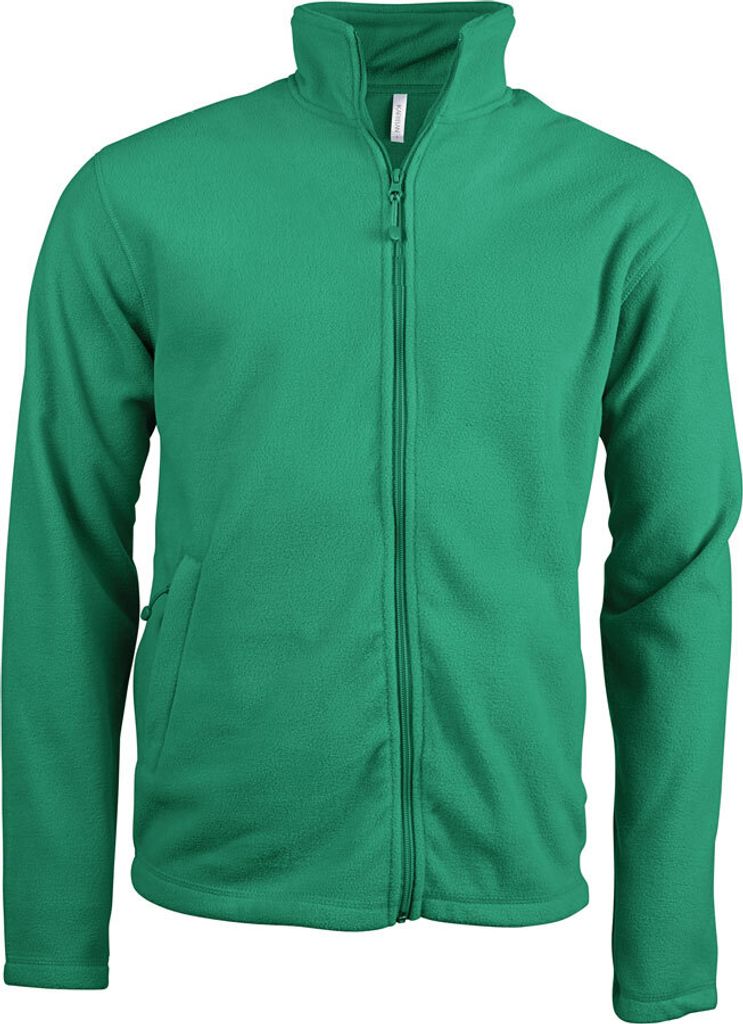 Kariban Herren Fleece Jacke Micro Fleecejacke Winterjacke Windjacke, Größe:S, Farbe:Kelly Green