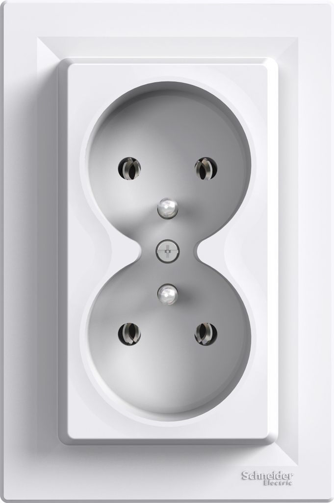 Schneider Electric dvojitá zásuvka f/u bílá - EPH9800221 Obrázek produktu 