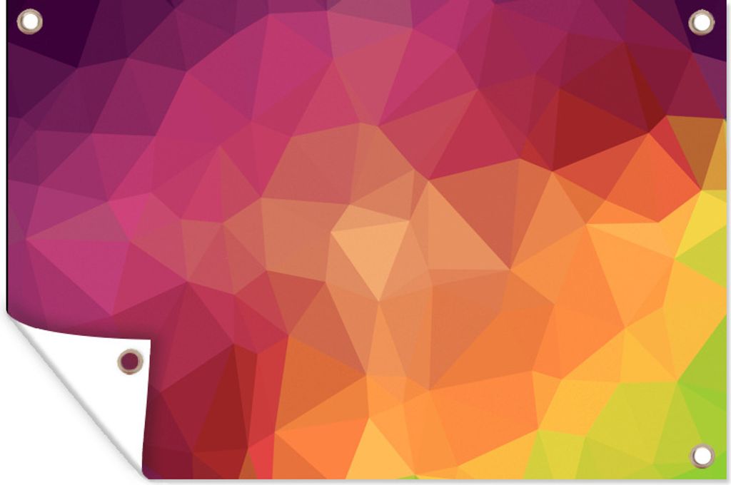 MuchoWow 60x40 cm Outdoor-Poster Gartendeko Sichtschutz Garten Poster für den Garten Abstrakter Low-Poly-Regenbogen