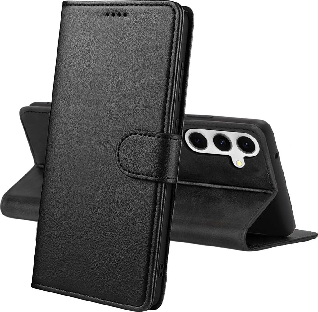 Hülle für Samsung Galaxy A17 5G - Schwarze Brieftasche Klappe Magnetisiert Aufbewahrung Karten Handyhülle Phonillico