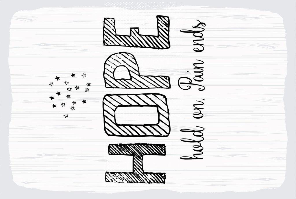 vianmo Holzschild 18x12 cm Hope hold on. Pain ends weißes