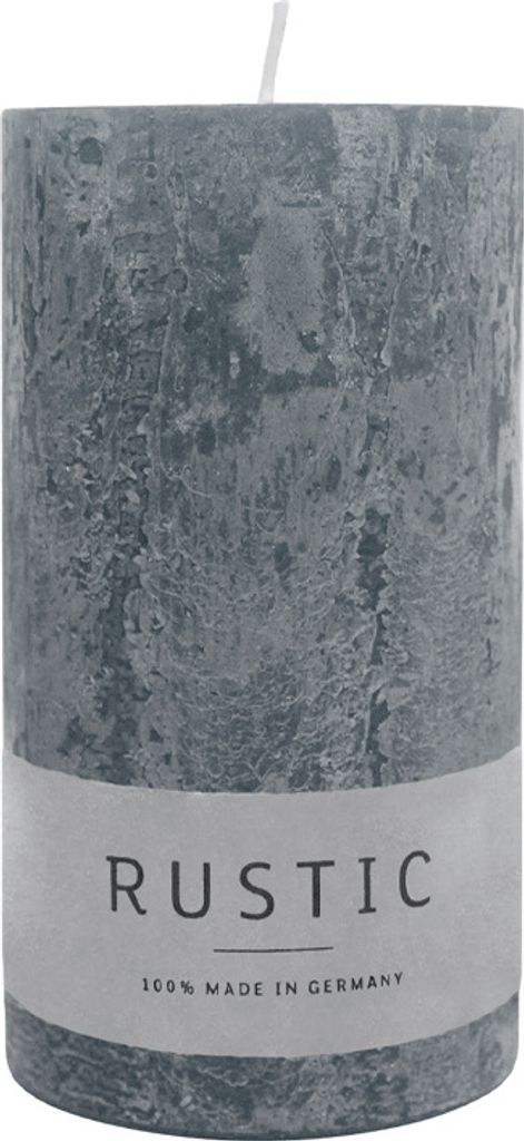 Stumpenkerze aus Paraffin, Anthrazit, Rustic, WENZEL, Produktbild 