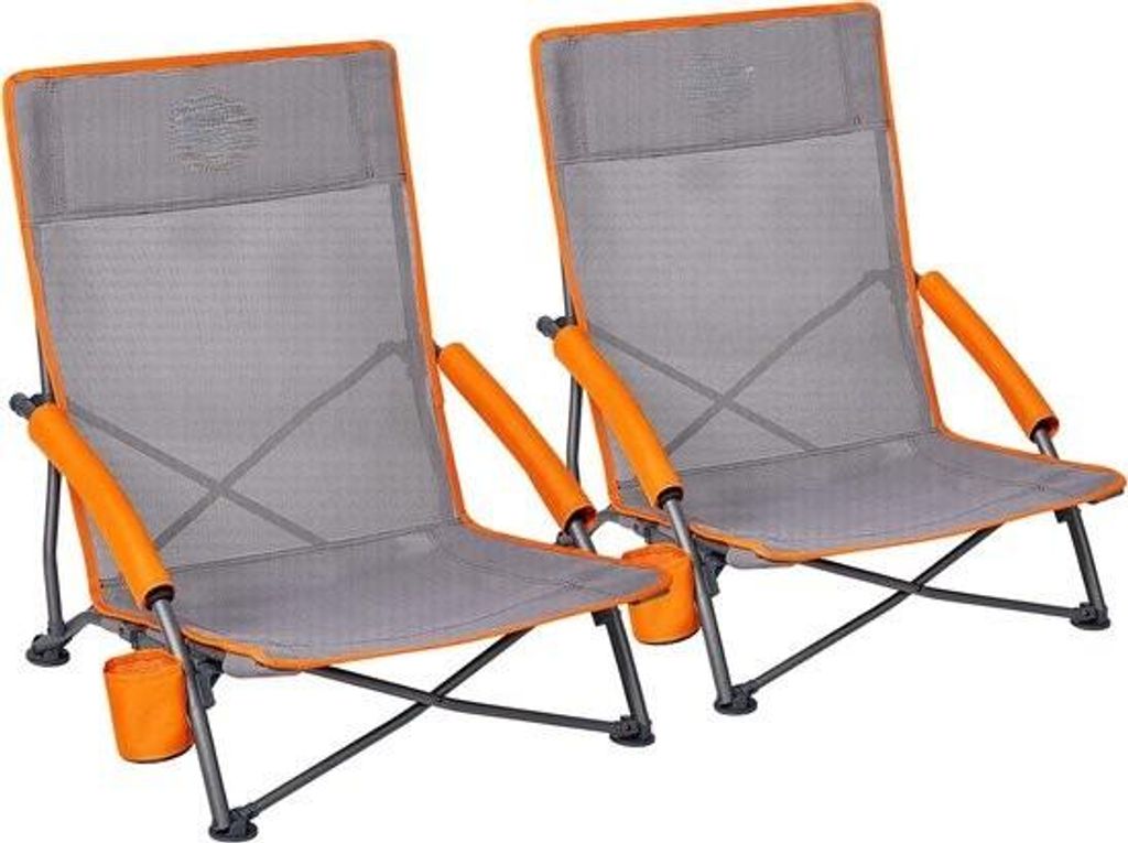 Klappbarer Strandstuhl, niedrig, leicht, tragbar, für Erwachsene, Camping, Festival, Picknick, Outdoor-Liege mit Getränkehalter, Netzrückenlehne...