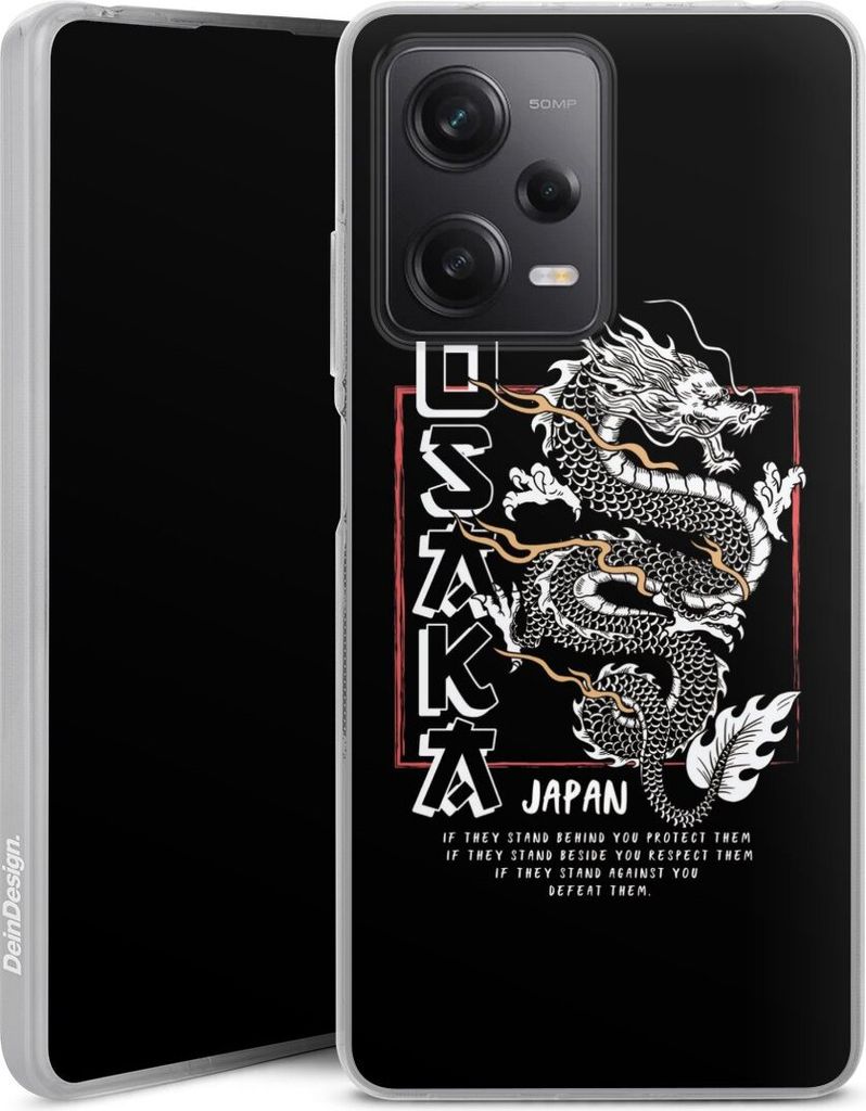 DeinDesign Handyhülle für Xiaomi Redmi Note 12 Pro 5G Silikon Hülle Case Smartphone Schutzhülle Drache Japan Meer