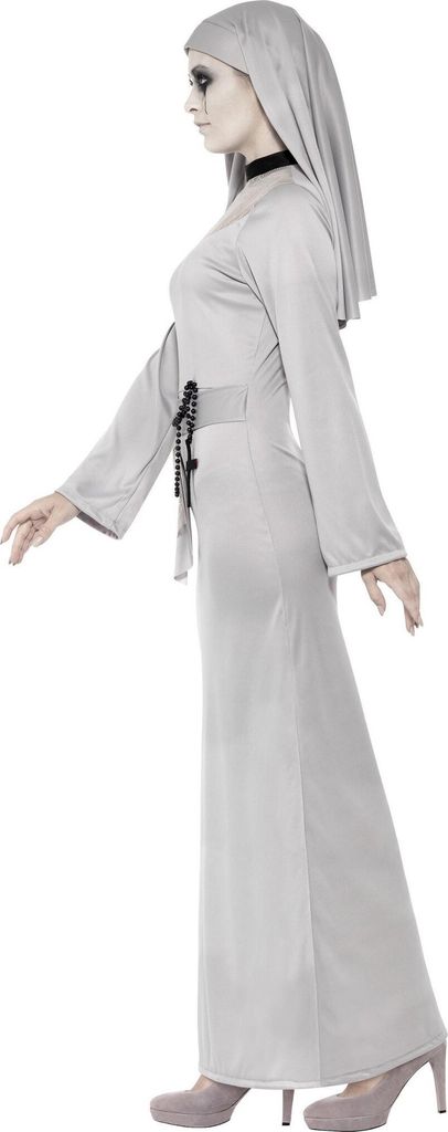 Zombie-Nonne Halloween Damenkostüm grau Produktbild 4
