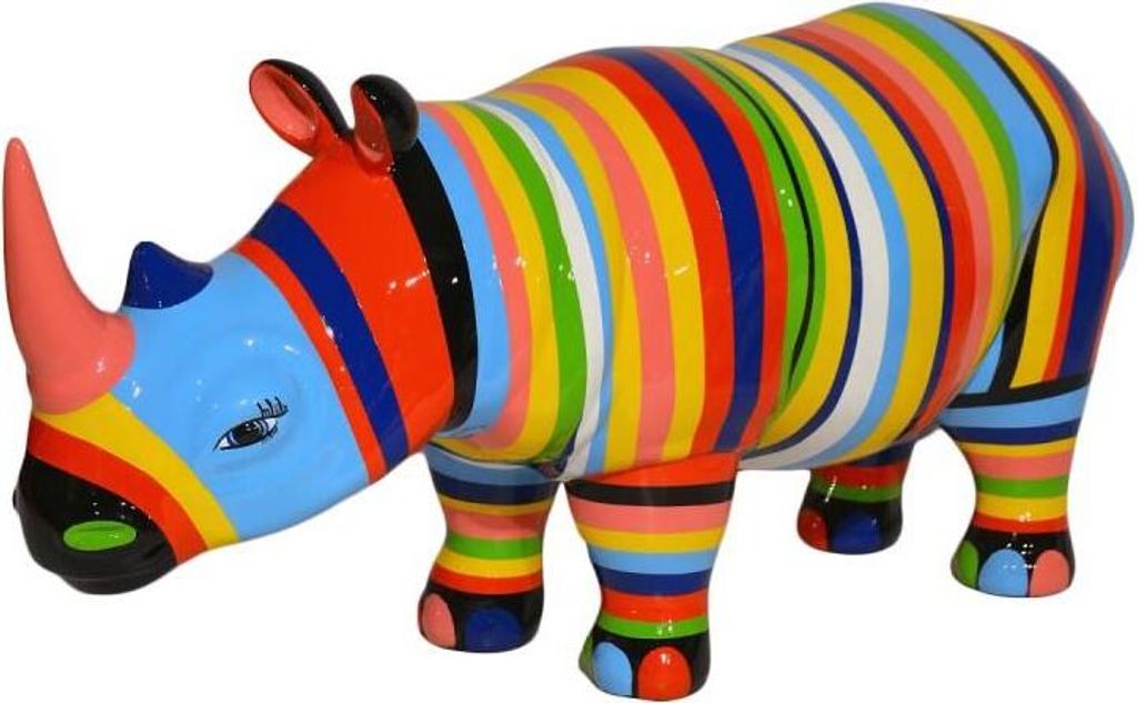 Designer Figur Statue Moderne Figuren Dekoration Nashorn Garten Skulpturen Neu