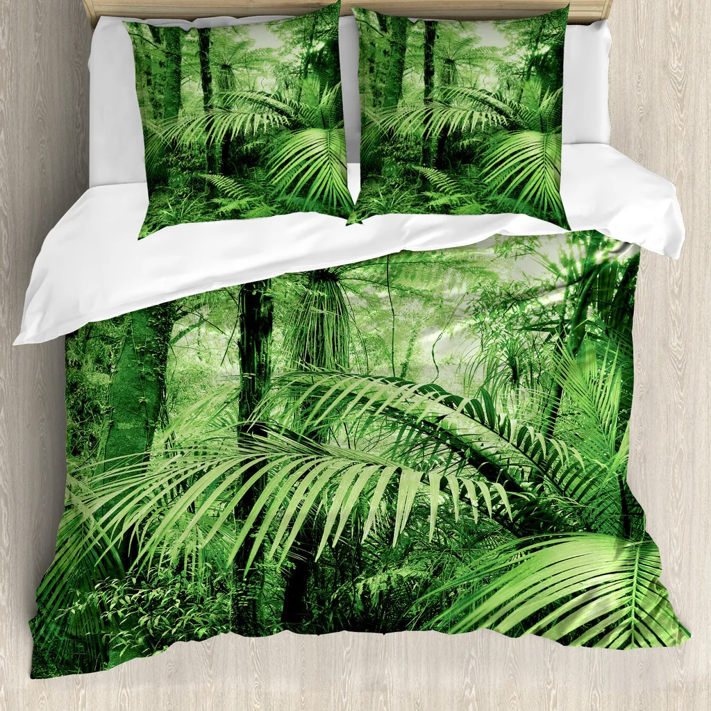 Set Letto ABAKUHAUS Rainforest 200x200 - Design Tropicale Verde