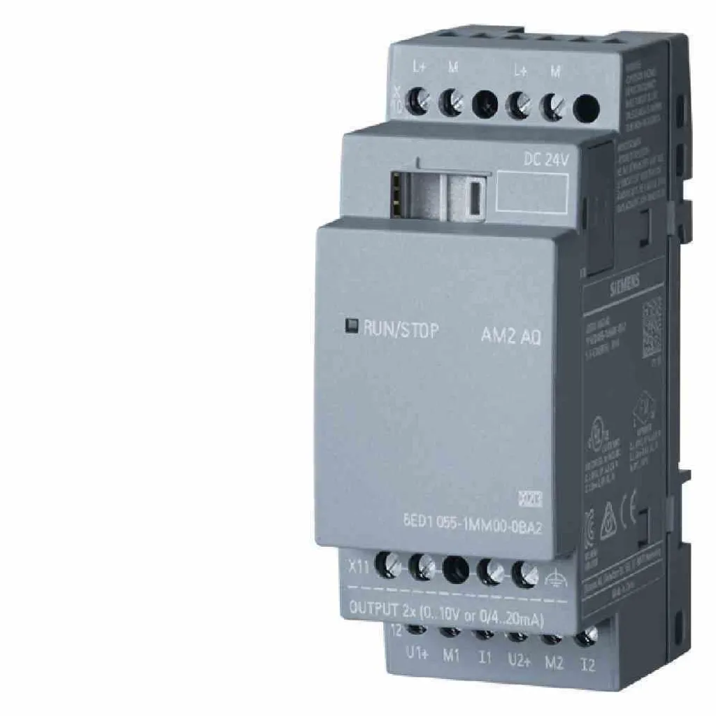 Extension Siemens LOGO! AM2 AQ 2 sorties analogiques 0BA2 24V DC robuste