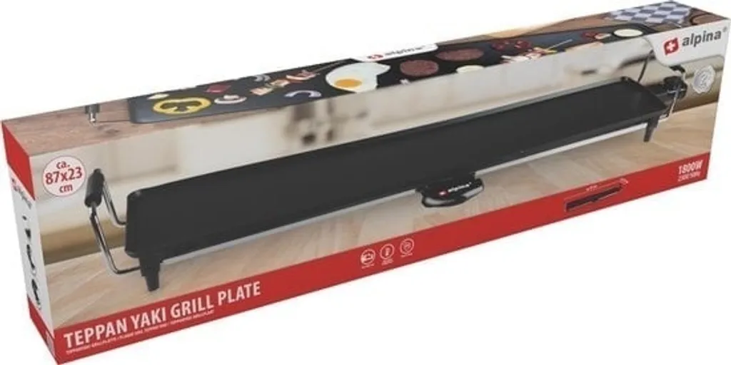 Gril Teppanyaki XL 1800W Alpina avec Bac de Récupération de Graisse - 2