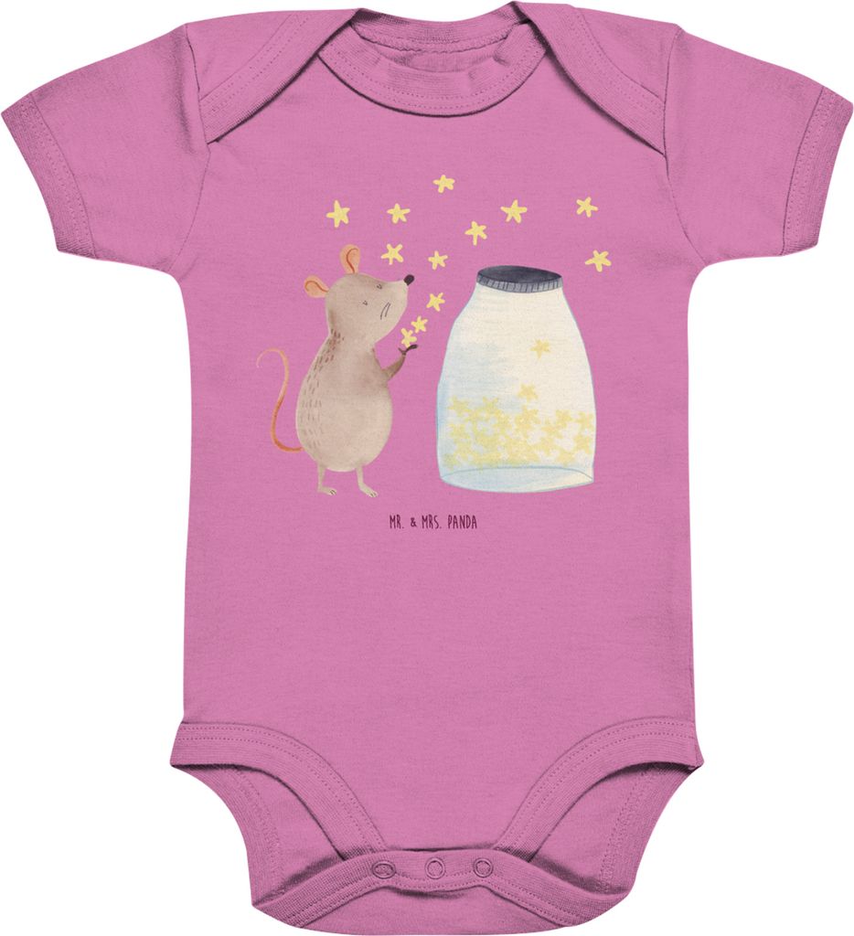 Mr. & Mrs. Panda overall baby Maus Sterne 6. - 12. Monat - Bubble Gum Pink - Geschenk, Geburtstag, Babybody, Lustige Sprüche, Babystrampler, Träu...