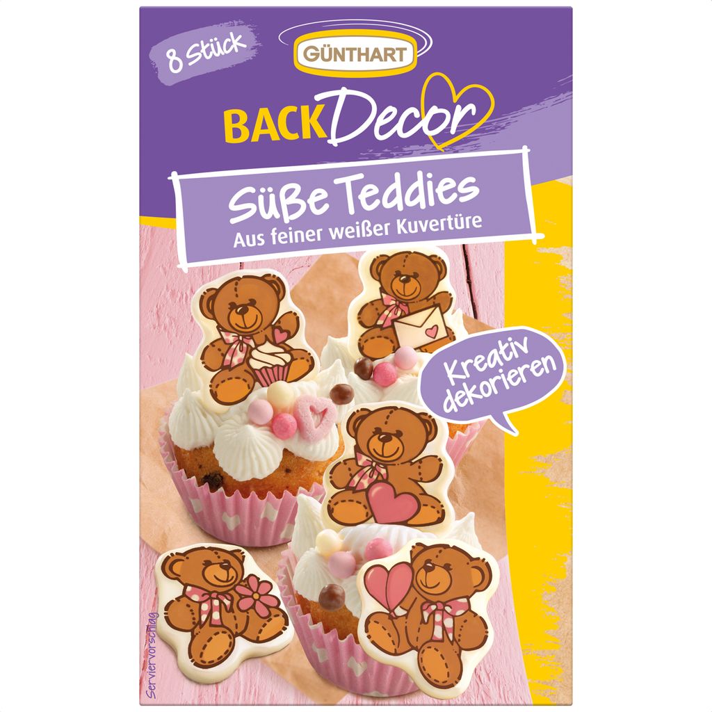 BackDecor Süße Teddies aus weißer Kuvertüre Produktbild 