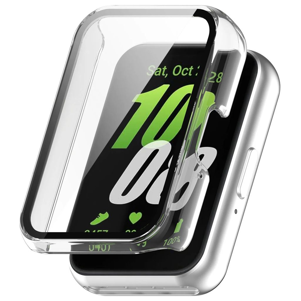 Strap-it Hartschalen-Schutzhülle mit Glas-Displayschutzfolie, passend für Samsung Galaxy Fit 3 (transparent)