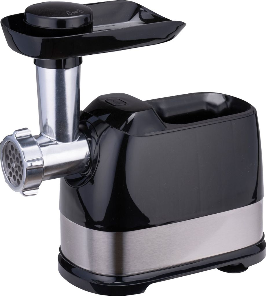 alpina Fleischwolf Elektrisch 600 Watt - 3 Scheiben 3/5/7 mm - 1,5 kg Fleisch pro Minute - Edelstahl - Silber