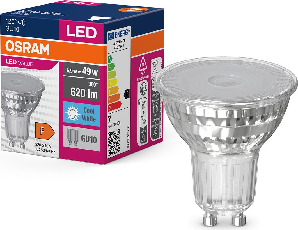 A product box and a light bulb.