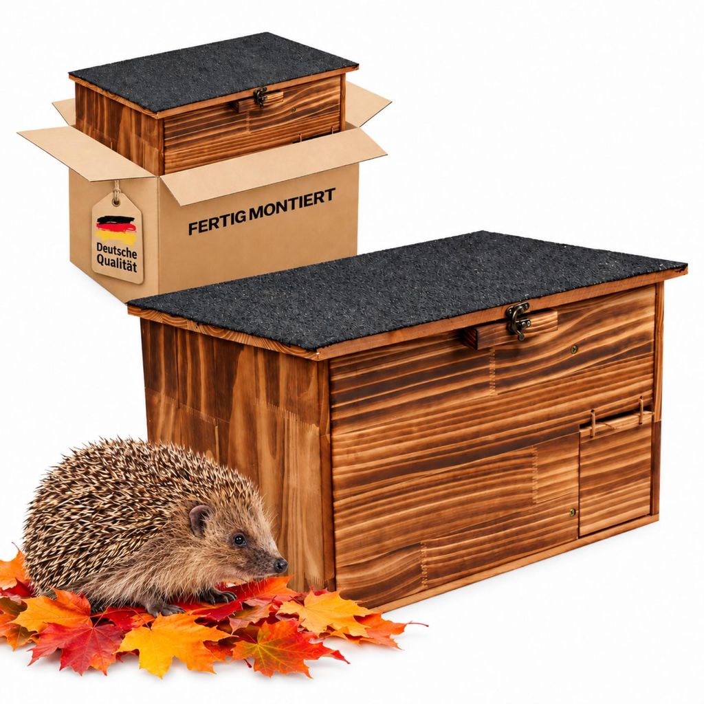 Igelhaus XXL 45x32x27 cm, Igelhaus Winterfest mit Boden, Produktbild 