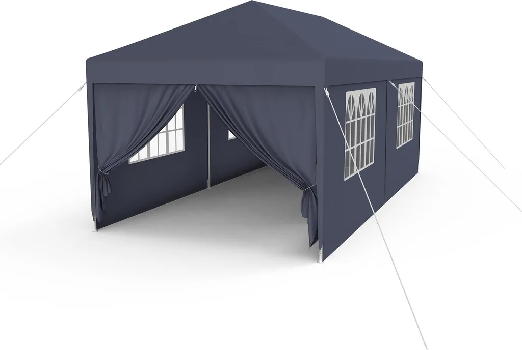 Tente de réception 3x6m Barnum de Jardin Stable et Résistant UV Gris
