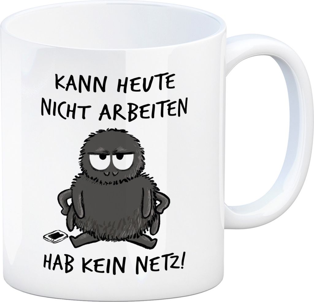 Hary die Spinne Kaffeebecher mit Spruch Heute Produktbild 