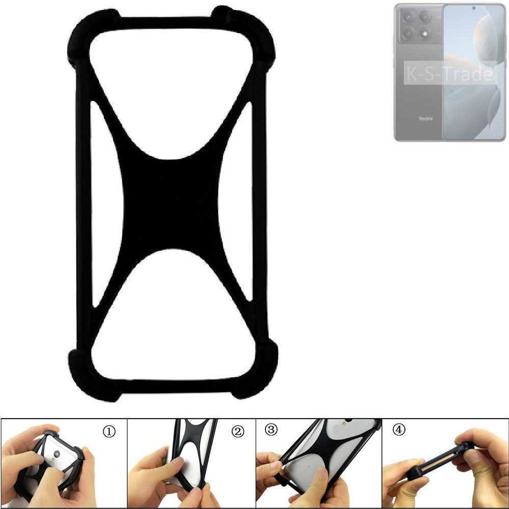 K-S-Trade Handy-Hülle Schutz-Hülle kompatibel mit Xiaomi Redmi K70E Silikon Bumper TPU Softcase Smartphone Stoßschutz, schwarz