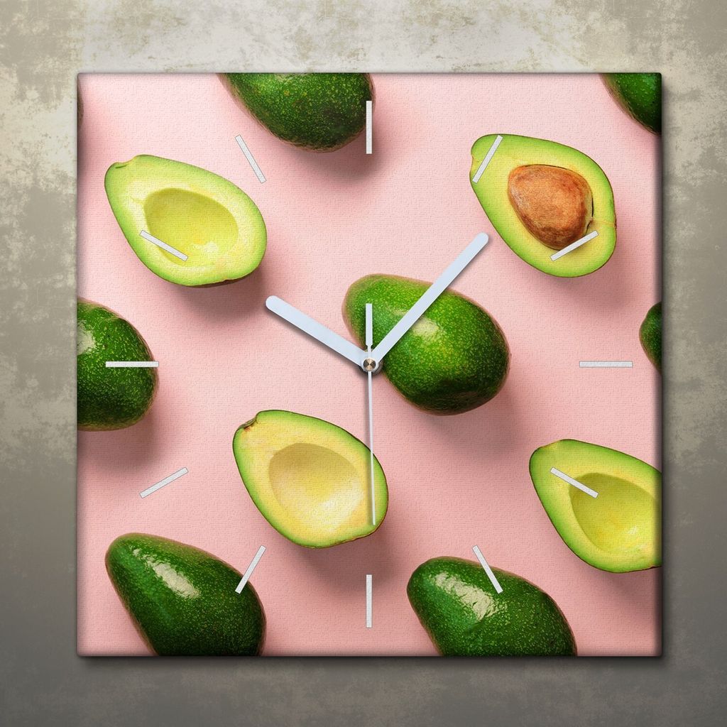 Wohnzimmer Leinwand Uhr Geräuschlos Küche 30x30 Farbige, Früchte, Motive, weiße Zeiger