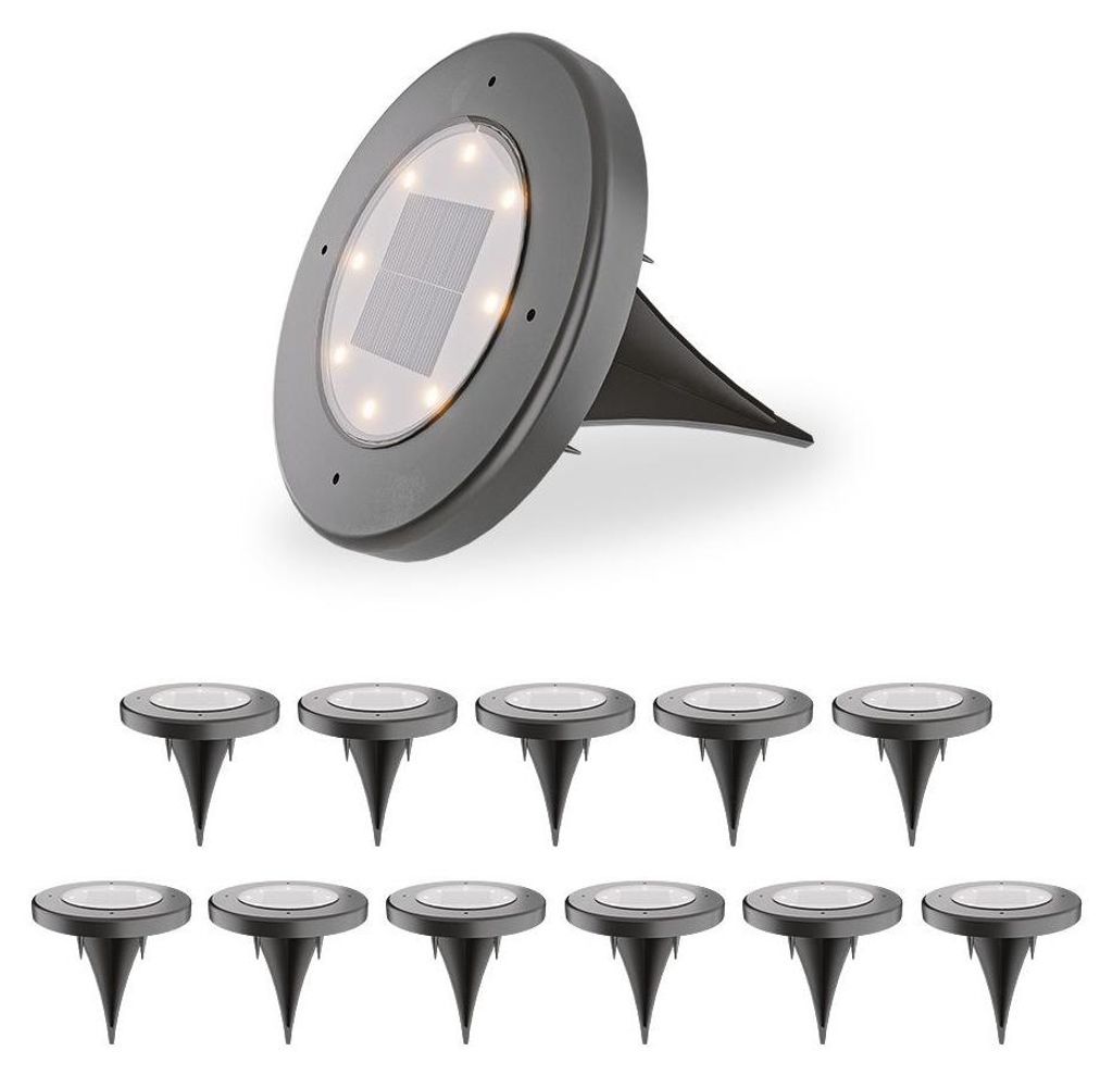 hoftronic Solar Bodeneinbaustrahler 12x 8 LEDs 0,10W 3000K Produktbild 