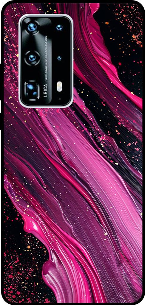 Smartphonica Phone Case Fit für Huawei P40 Pro Plus mit Marmor-Druck - TPU zurück Abdeckung Fall Marmor-Design - lila rosa