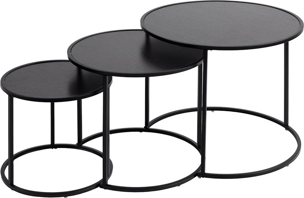 3er-set beistelltisch noan schwarz b54 45 35cm - Atmosphera créateur d'intérieur