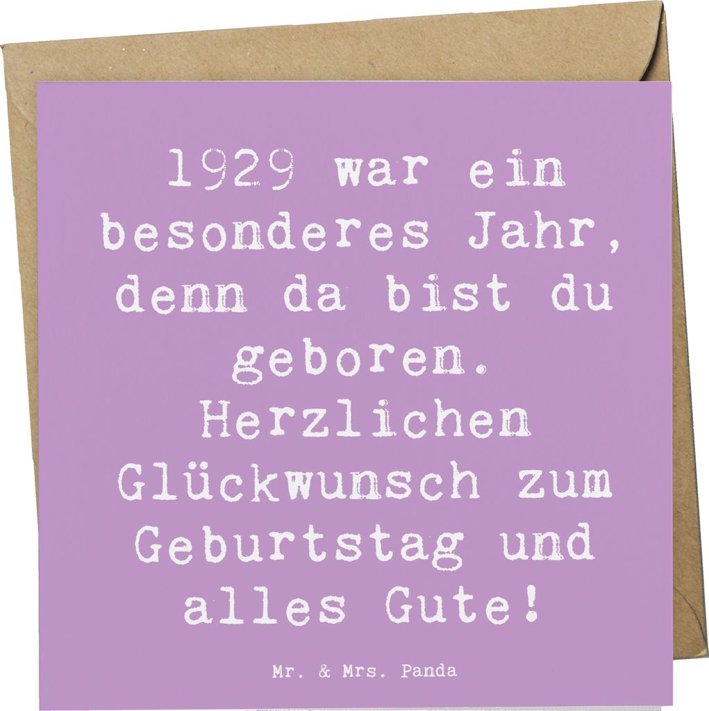 Mr. & Mrs. Panda Grußkarte Spruch 1929 Geburtstag - Produktbild 