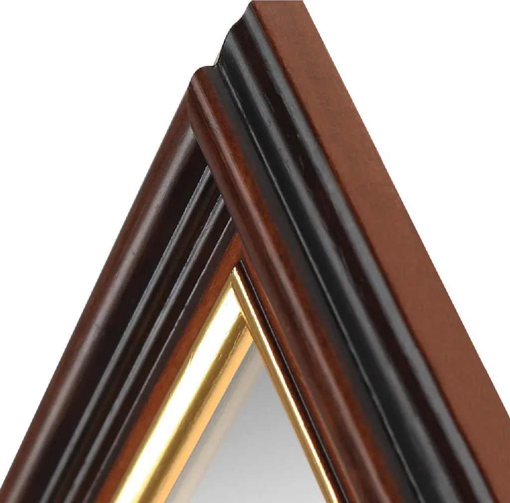 Specchio MendeFrames H015 25x38 Oro e Marrone | Specchiera da Parete - 2