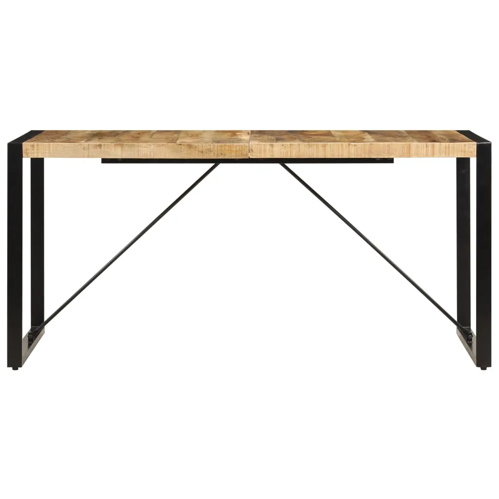Table à manger bois massif de manguier 160x80cm design rustique chic - 14