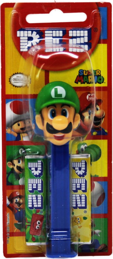 Pez Luigi Spender mit grüner Kappe blauem Fuß plus süße Produktbild 