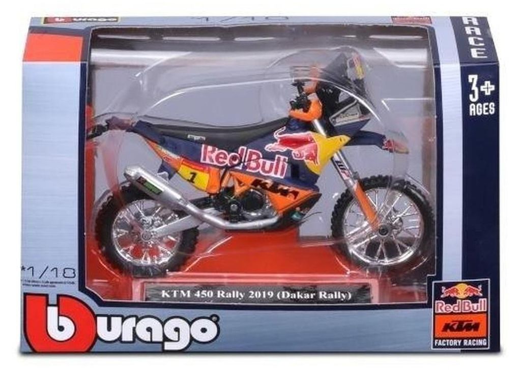 Bburago, escala 1:18, motor RedBull KTM 450 Rally Imagen del producto 